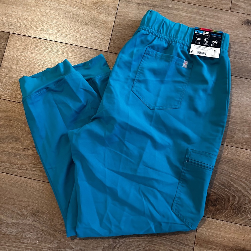 Scrubstar Ultimate Yoga Drawstring Jogger Scrub Pants 2XL Aquamarine Blue NEW